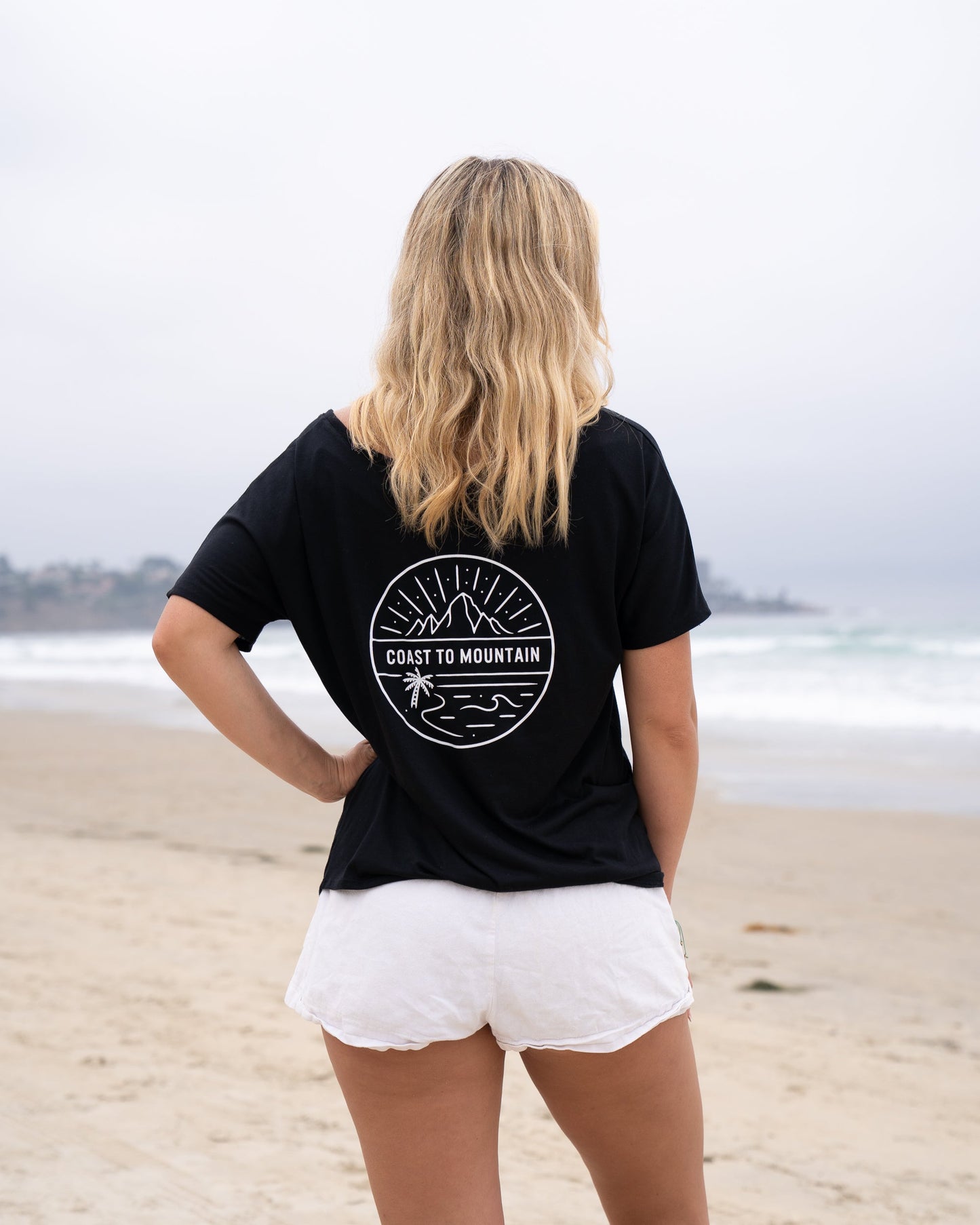Waves Are Calling Flowy Shirt Black